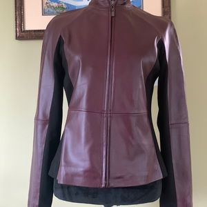Hal Rubinstein Genuine Leather and Ponte Knit Jacket